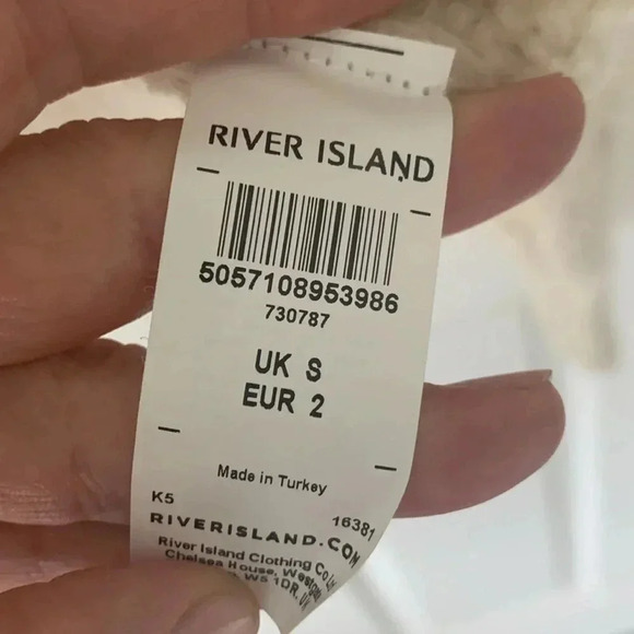 River Island crop cable knit chunky sweater cream size small - Picture 4 of 7